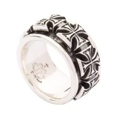 Bikerringshop Sterling Silver Iron Cross Spinner Rings -Outlet Rings Store iron cross spinner rings 4