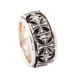 Bikerringshop Sterling Silver Iron Cross Spinner Rings -Outlet Rings Store iron cross spinner rings 5
