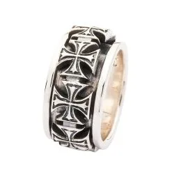 Bikerringshop Sterling Silver Iron Cross Spinner Rings -Outlet Rings Store iron cross spinner rings 6