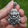 Bikerringshop Silver Japanese Demon Mask Pendant -Outlet Rings Store japanese demon mask pendant