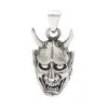 Bikerringshop Silver Japanese Devil Oni Mask Pendant 1 Bikerringshop Silver Japanese Devil Oni Mask Pendant -Outlet Rings Store japanese demon silver biker pendant