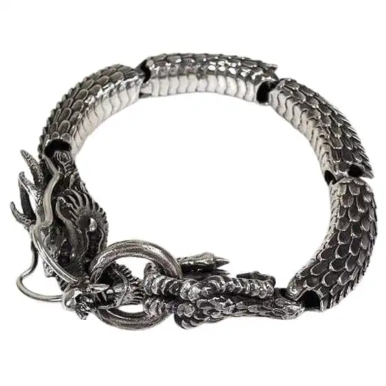 Bikerringshop Japanese Dragon Sterling Silver Bracelet 5 Bikerringshop Japanese Dragon Sterling Silver Bracelet - Image 3