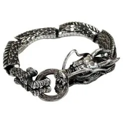 Bikerringshop Japanese Dragon Sterling Silver Bracelet