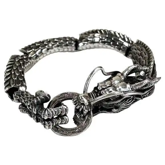 Bikerringshop Japanese Dragon Sterling Silver Bracelet 3 Bikerringshop Japanese Dragon Sterling Silver Bracelet