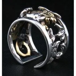Bikerringshop Sterling Silver Japanese Gold Tiger Ring -Outlet Rings Store japanese gold tiger ring 2