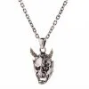 Bikerringshop Japanese Hannya Mask Devil Gothic Pendant Skull Necklace -Outlet Rings Store japanese hannya mask devil gothic pendant necklace