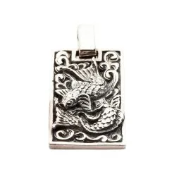 Bikerringshop Japanese Koi Fish Silver Pendant