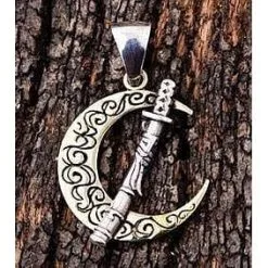 Bikerringshop Japanese Sword Moon Pendants