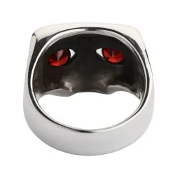 Bikerringshop Sterling Silver Red Eyes Skull Rings -Outlet Rings Store johnny depp ring 11