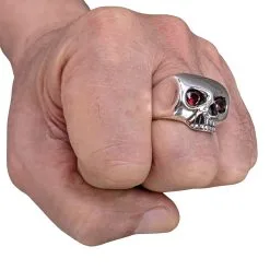 Bikerringshop Sterling Silver Red Eyes Skull Rings -Outlet Rings Store johnny depp ring 2 69956363 cdc8 469f b23e ebbdf221fcba