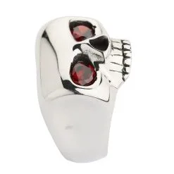 Bikerringshop Sterling Silver Red Eyes Skull Rings -Outlet Rings Store johnny depp ring 7