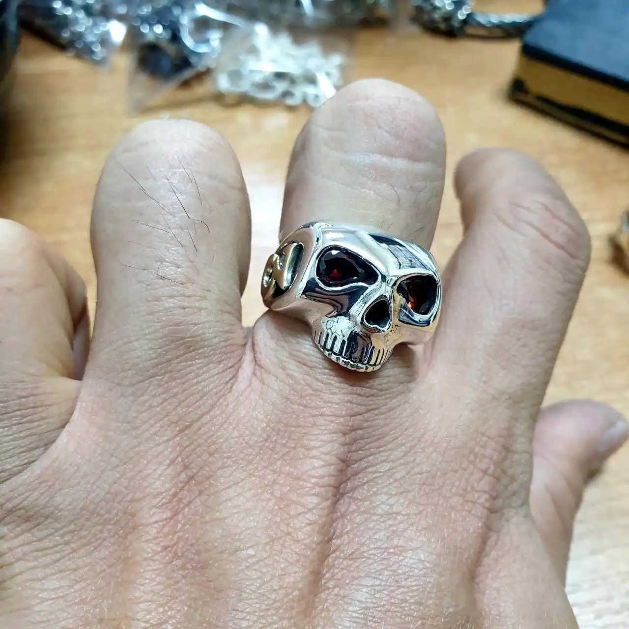 Bikerringshop Sterling Silver Johnny Depp Skull Rings 10 Bikerringshop Sterling Silver Johnny Depp Skull Rings - Image 8
