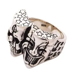 Bikerringshop Sterling Silver Skull Joker Clown Biker Ring 16 Bikerringshop Sterling Silver Skull Joker Clown Biker Ring -Outlet Rings Store joker clown biker ring 2