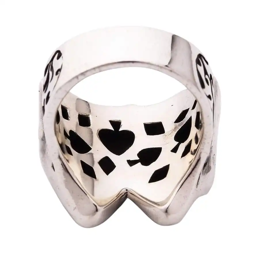 Bikerringshop Sterling Silver Skull Joker Clown Biker Ring 11 Bikerringshop Sterling Silver Skull Joker Clown Biker Ring - Image 9