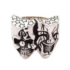 Bikerringshop Sterling Silver Skull Joker Clown Biker Ring 14 Bikerringshop Sterling Silver Skull Joker Clown Biker Ring -Outlet Rings Store joker clown skull biker ring