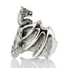 Bikerringshop Sterling Silver Knight Dragon Ring -Outlet Rings Store knight dragon ring