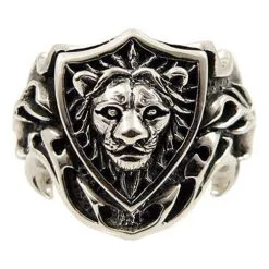 Bikerringshop Sterling Silver Knight Lion Ring