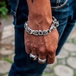 Bikerringshop Knight Rider Sterling Silver Mens Bracelet -Outlet Rings Store knight rider sterling silver mens bracelet 11