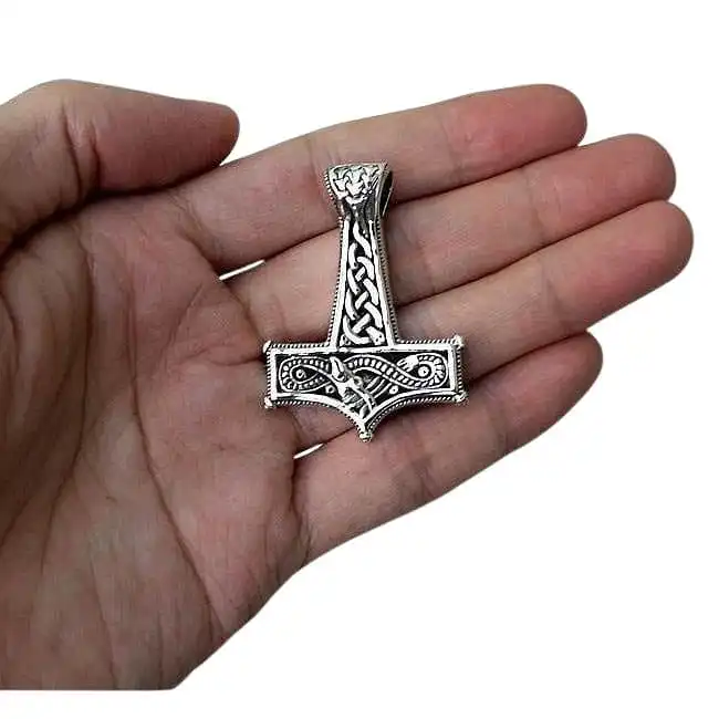 Bikerringshop Sterling Silver Knot Thors Hammer Pendant 6 Bikerringshop Sterling Silver Knot Thors Hammer Pendant - Image 4
