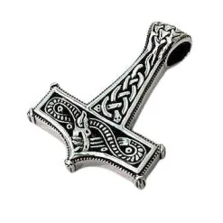 Bikerringshop Sterling Silver Knot Thors Hammer Pendant
