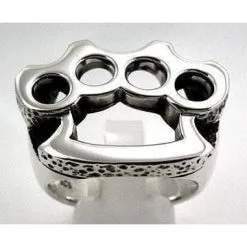 Bikerringshop Sterling Silver Knuckle Duster Mens Ring 13 Bikerringshop Sterling Silver Knuckle Duster Mens Ring -Outlet Rings Store knuckle duster ring 2