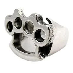 Bikerringshop Sterling Silver Knuckle Duster Mens Ring 9 Bikerringshop Sterling Silver Knuckle Duster Mens Ring -Outlet Rings Store knuckle duster ring 4