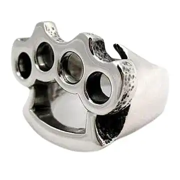 Bikerringshop Sterling Silver Knuckle Duster Mens Ring 4 Bikerringshop Sterling Silver Knuckle Duster Mens Ring - Image 2