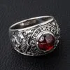 Bikerringshop Koi Ruby Silver Mens Ring -Outlet Rings Store koi ruby mens ring 3