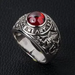 Bikerringshop Koi Ruby Silver Mens Ring -Outlet Rings Store koi ruby mens ring 4