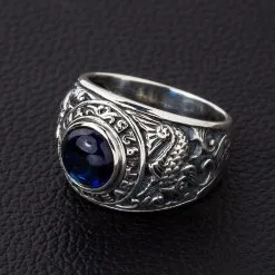 Bikerringshop Koi Sapphire Sterling Silver Japanese Mens Ring 15 Bikerringshop Koi Sapphire Sterling Silver Japanese Mens Ring -Outlet Rings Store koi sapphire mens ring 2