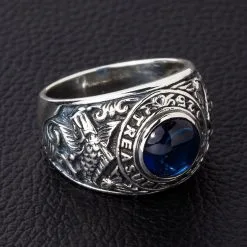 Bikerringshop Koi Sapphire Sterling Silver Japanese Mens Ring 11 Bikerringshop Koi Sapphire Sterling Silver Japanese Mens Ring -Outlet Rings Store koi sapphire mens ring 3