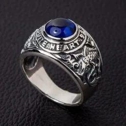 Bikerringshop Koi Sapphire Sterling Silver Japanese Mens Ring 12 Bikerringshop Koi Sapphire Sterling Silver Japanese Mens Ring -Outlet Rings Store koi sapphire mens ring 5