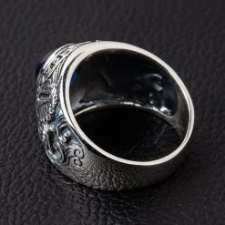 Bikerringshop Koi Sapphire Sterling Silver Japanese Mens Ring 14 Bikerringshop Koi Sapphire Sterling Silver Japanese Mens Ring -Outlet Rings Store koi sapphire mens ring 8