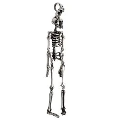 Bikerringshop Large Sterling Silver Skull Skeleton Pendant Necklace 18 Bikerringshop Large Sterling Silver Skull Skeleton Pendant Necklace -Outlet Rings Store large skeleton pendant 2