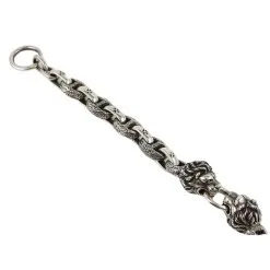 Bikerringshop 925 Sterling Silver Lion Chain Bracelet -Outlet Rings Store lion chain bracelet 3
