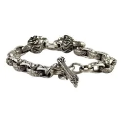 Bikerringshop 925 Sterling Silver Lion Chain Bracelet -Outlet Rings Store lion chain bracelet 5