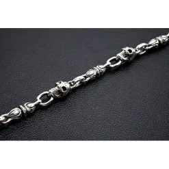 Bikerringshop Lion Skull Sterling Silver Biker Necklace -Outlet Rings Store lion skull silver necklace 4