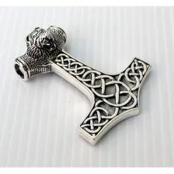 Bikerringshop Sterling Silver Lion Thors Hammer Viking Pendant -Outlet Rings Store lion thors hammer viking pendant 5