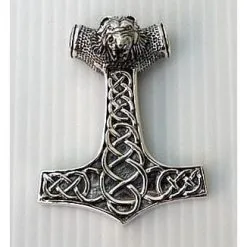 Bikerringshop Sterling Silver Lion Thors Hammer Viking Pendant -Outlet Rings Store lion thors hammer viking pendant 6