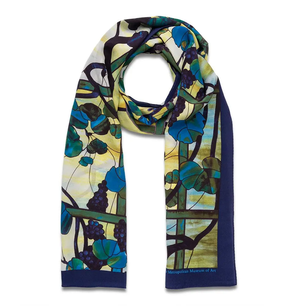 The Metropolitan Museum Of Art Louis C. Tiffany Grapevine Oblong Silk Scarf 3 The Metropolitan Museum Of Art Louis C. Tiffany Grapevine Oblong Silk Scarf