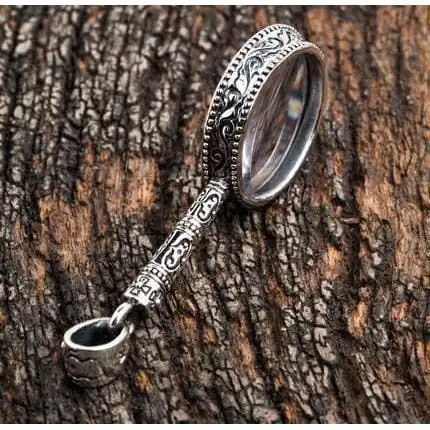 Bikerringshop Magnifying Glass Silver Pendant 4 Bikerringshop Magnifying Glass Silver Pendant - Image 2