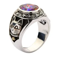 Bikerringshop Sterling Silver Japanese Fortune Maneki-Neko Cat Ring -Outlet Rings Store maneki neko cat ring 10