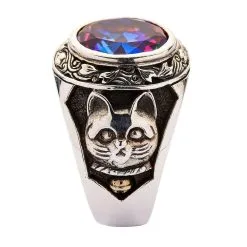 Bikerringshop Sterling Silver Japanese Fortune Maneki-Neko Cat Ring -Outlet Rings Store maneki neko cat ring 11
