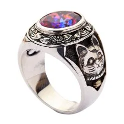 Bikerringshop Sterling Silver Japanese Fortune Maneki-Neko Cat Ring -Outlet Rings Store maneki neko cat ring 14
