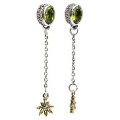Bikerringshop Sterling Silver Marijuana Leaf Stud Earrings -Outlet Rings Store marijuana leaf earrings 2
