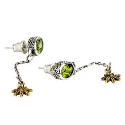 Bikerringshop Sterling Silver Marijuana Leaf Stud Earrings -Outlet Rings Store marijuana leaf earrings 3