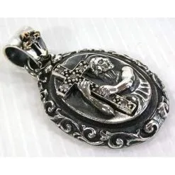 Bikerringshop Sterling Silver Diamond Cross Mary Pendants -Outlet Rings Store mary pendants 3