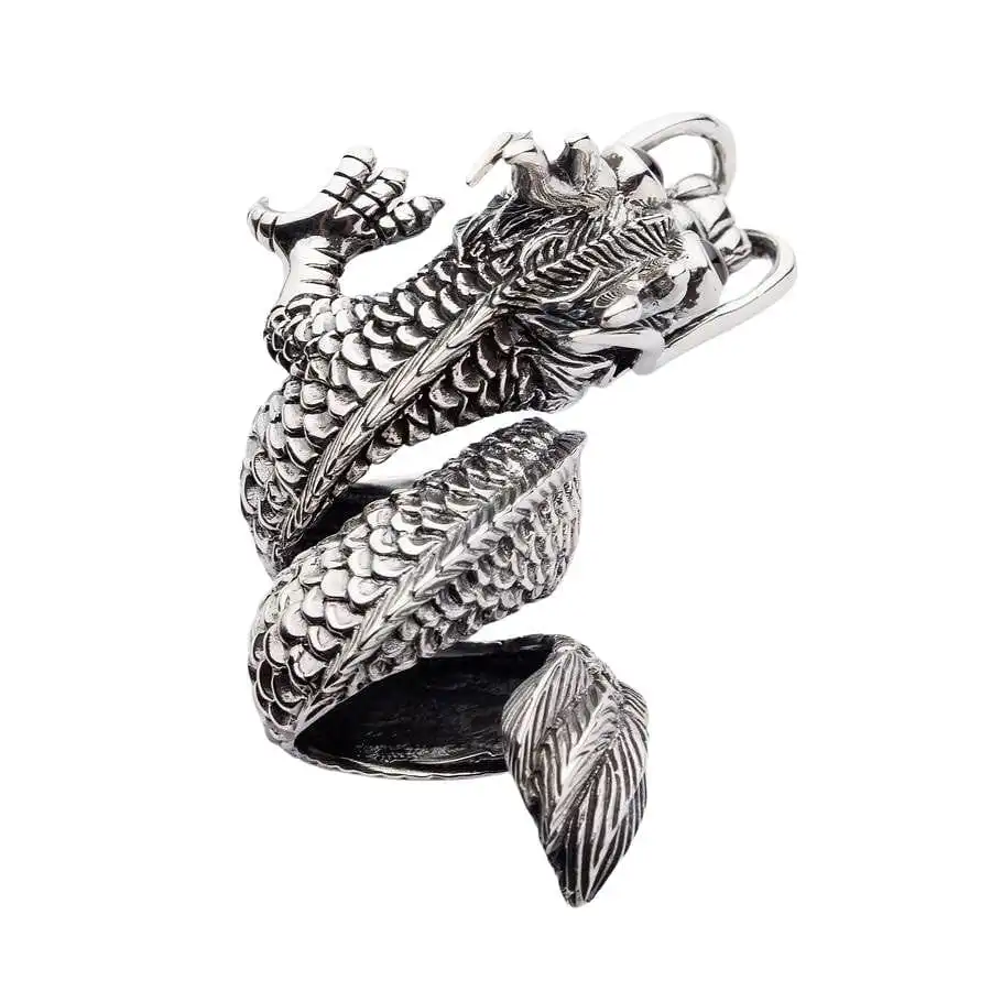 Bikerringshop Massive Red Eye Dragon Sterling Silver Ring 13 Bikerringshop Massive Red Eye Dragon Sterling Silver Ring - Image 11