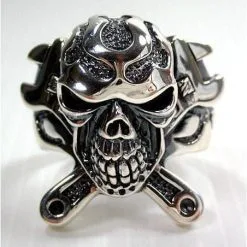 Bikerringshop Mechanic Wrench Cross Skull Ring 11 Bikerringshop Mechanic Wrench Cross Skull Ring -Outlet Rings Store mechanic wrench cross skull ring 4