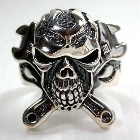 Bikerringshop Mechanic Wrench Cross Skull Ring 6 Bikerringshop Mechanic Wrench Cross Skull Ring - Image 4
